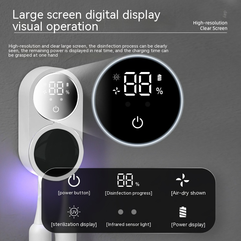 UV toothbrush sanitizer slim sleek design fitting any bathroom counter