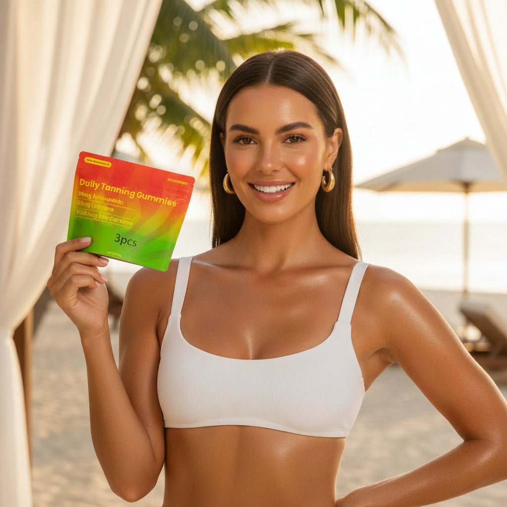 Sun tanning gummies natural ingredients for a healthy golden complexion