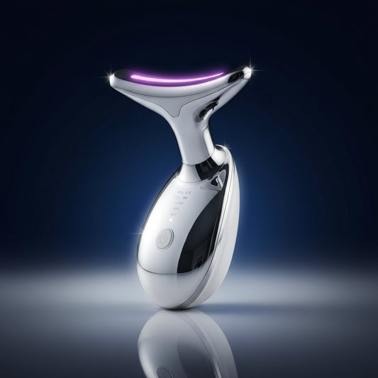Beauty Facial Massager, 7 Color Wavy Acne Beauty Microcurrent Facial Device Skin Firming for Face Neck Beauty Device,