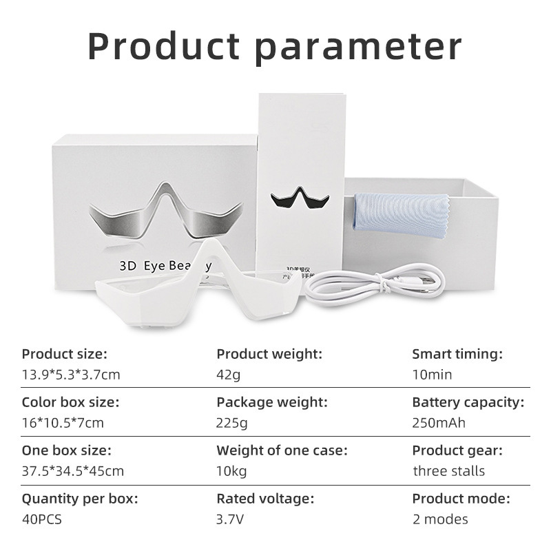 Eye massager frame styles clear and white for personal preference