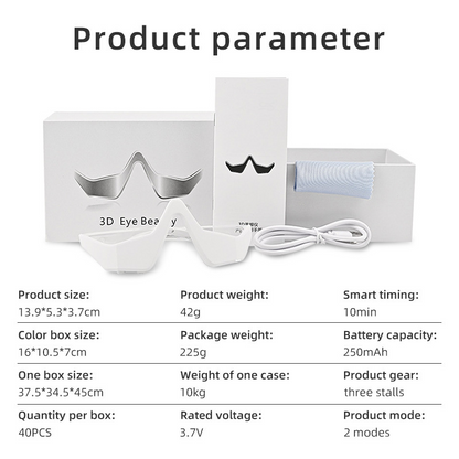 Eye massager frame styles clear and white for personal preference