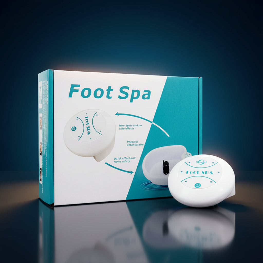 Portable ion foot bath with bubble massage for tired feet and circulation relief