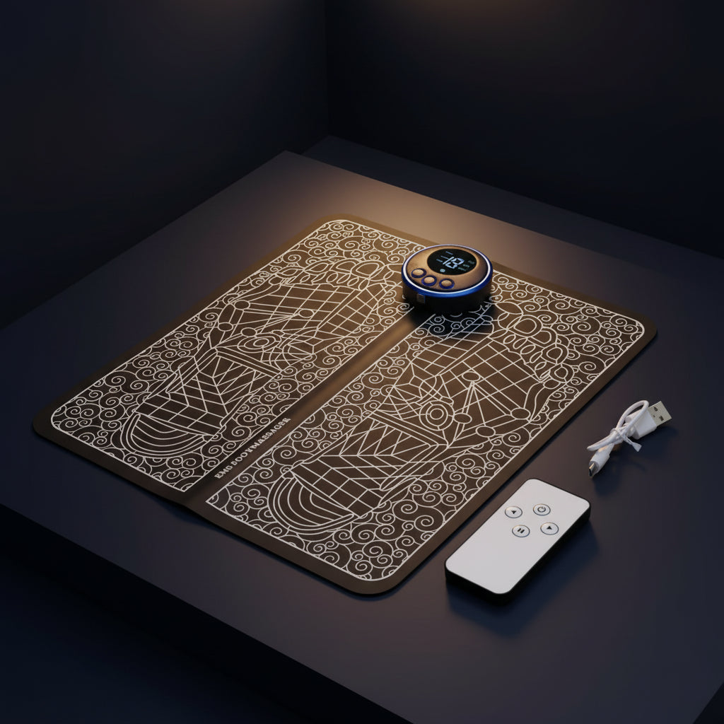 Foot massage pad full product view showing size and surface texture