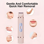Electric epilator dual cutting heads showing precision hair removal capabilities