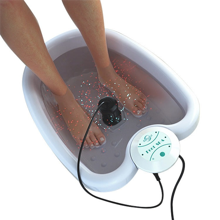 Portable foot bath compact split design for easy storage and travel
