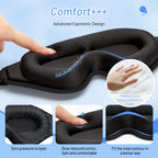 Memory foam sleep mask packed for travel flights and overnight trips
