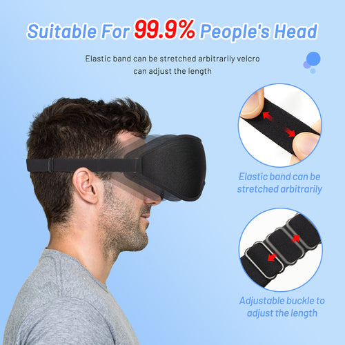Memory foam sleep mask side view showing 3D contoured design for eye comfort