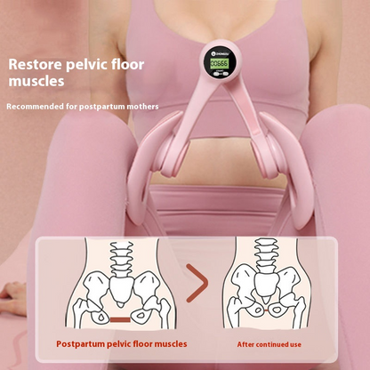 Pelvic floor trainer digital counter tracking reps for consistent daily progress