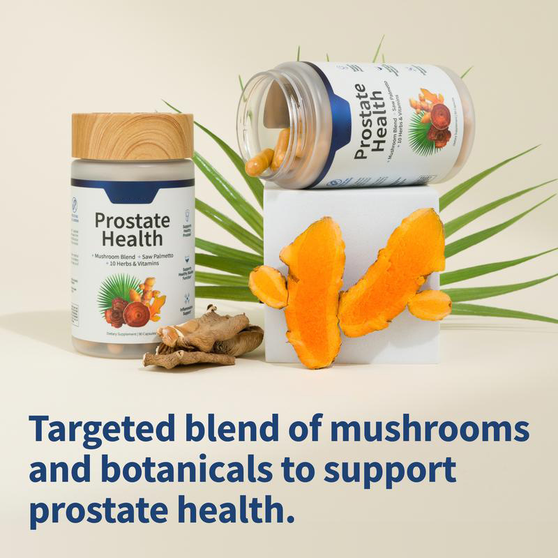 Two-bottle men's supplement set for comprehensive daily wellness support
