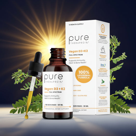 Vegan D3 + K2 Organic 100% Liposomal | 180 Servings | Maximum Absorption Vitamin D3 and Vitamin K2 Supplements for Men and Women D3 Vitamin 5000 IU Liquid Vitamin D3 with K2 - 20 mL Bottle