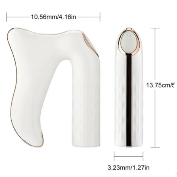 Portable rechargeable gua sha neck massager with ergonomic one-hand grip