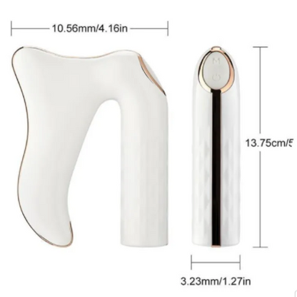Portable rechargeable gua sha neck massager with ergonomic one-hand grip