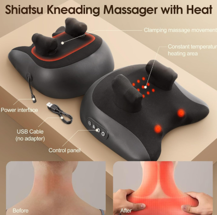 Neck massage pillow flexible 360-degree design wrapping around body contours