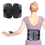 Double pull lumbar support belt for lower back pain relief and posture correction
