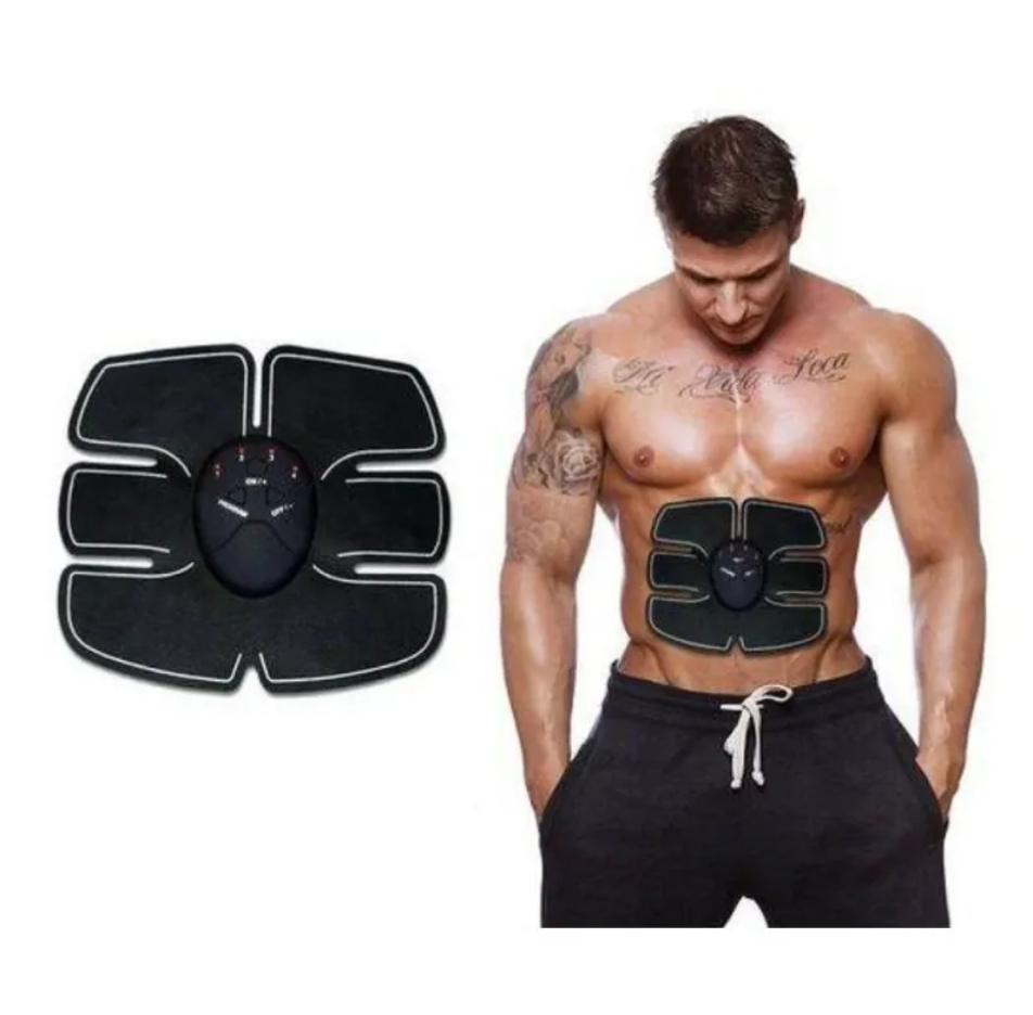 EMS abdominal toner pad shown with wireless remote control