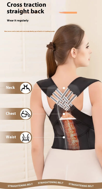 Back posture band being worn during work and daily activities