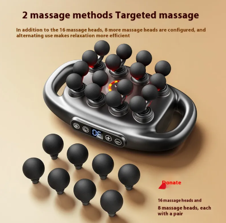 Massage gun being used on legs for sports recovery and soreness relief