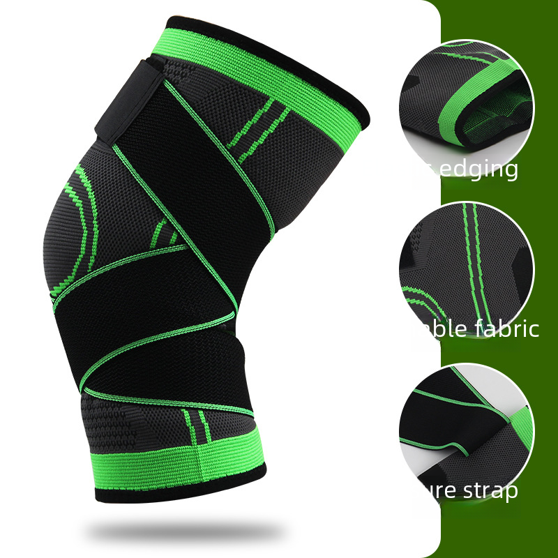 Person wearing knee brace during running and physical training