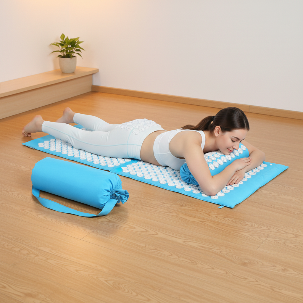 Acupuncture massage mat and pillow set packaging