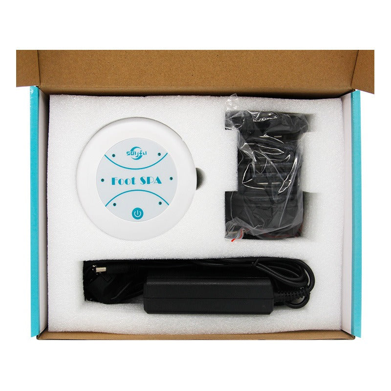 Foot bath product contents showing components and accessories included