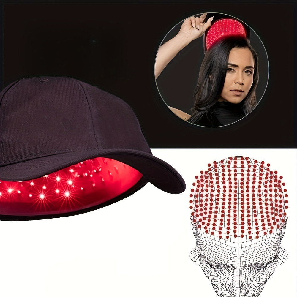 Red light therapy cap hands-free wearable design for daily 20-minute sessions