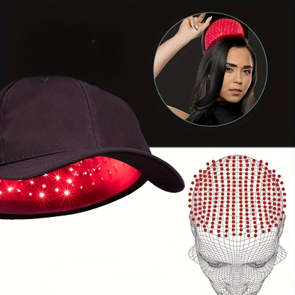 Red light therapy cap hands-free wearable design for daily 20-minute sessions