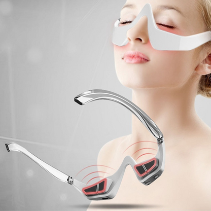 Wireless eye massager with red light therapy for digital eye fatigue relief