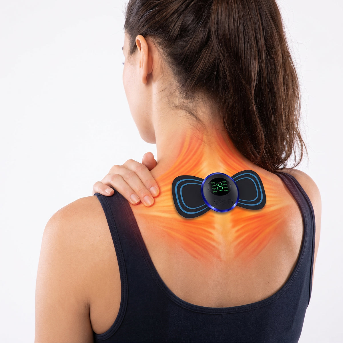 RelaxWave EMS massager feature infographic