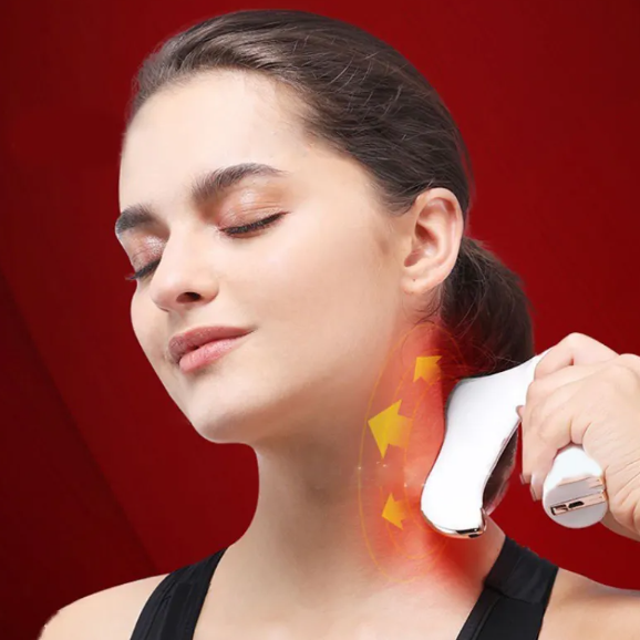 Smart electric gua sha massager for neck shoulder and back tension relief