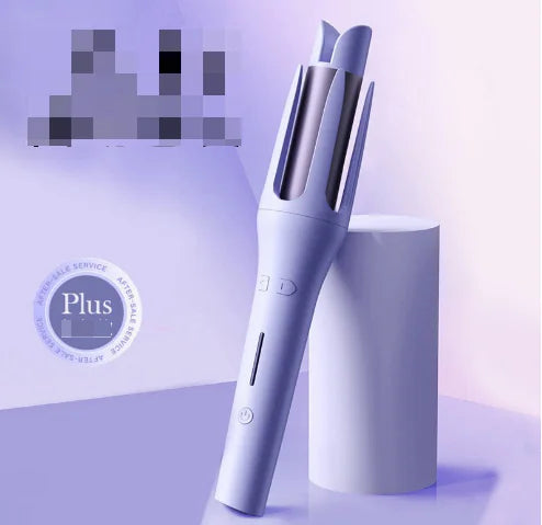 Hair curler shown with charging cable and travel pouch