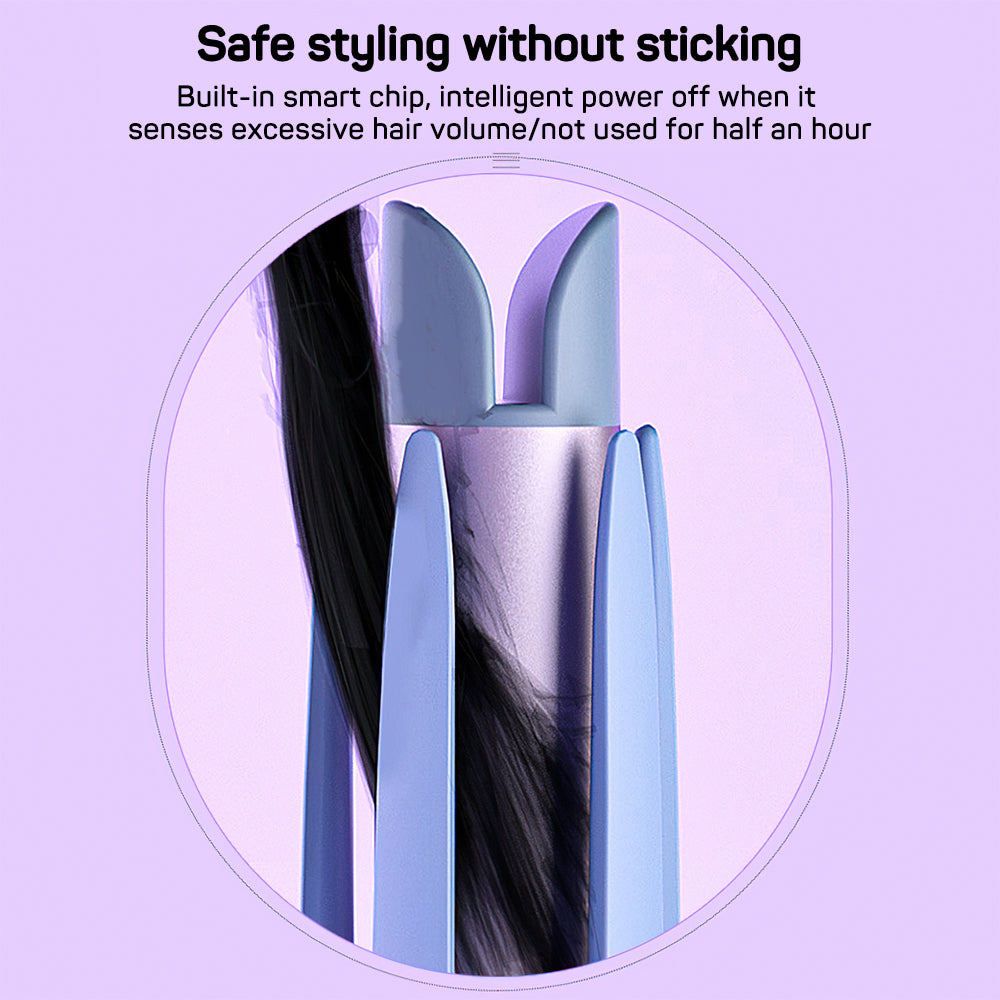 Automatic cordless ceramic hair curler for salon-quality waves and curls at home