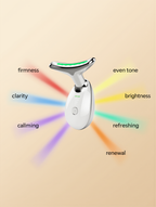 Clean infographic showing the facial massager's 7 light modes