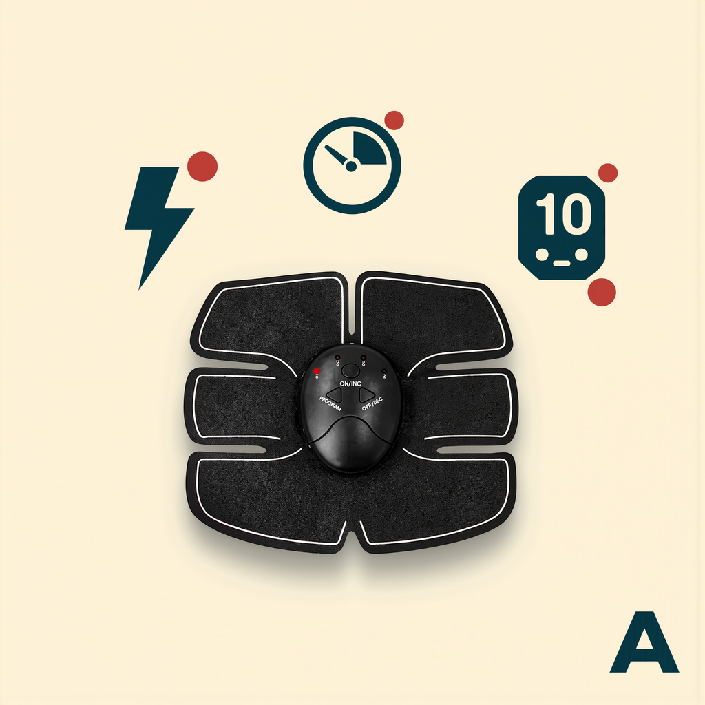 Clean minimal shot of the abdominal muscle stimulator pad