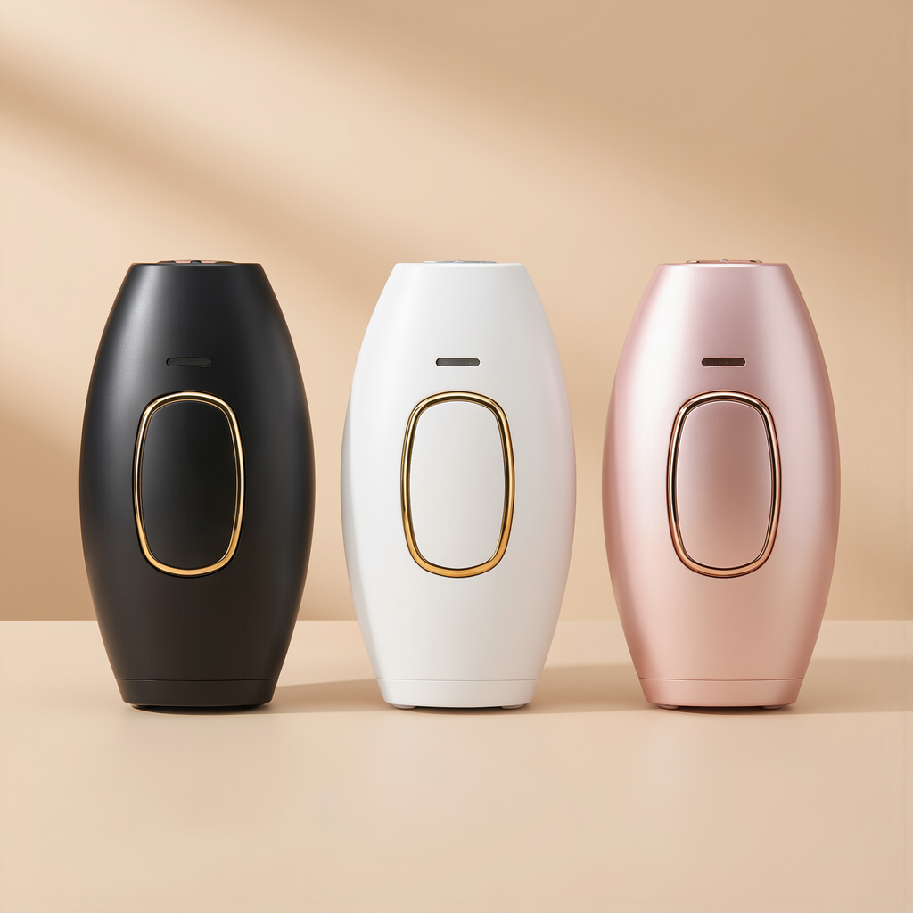 Three IPL device color and plug variants shown together