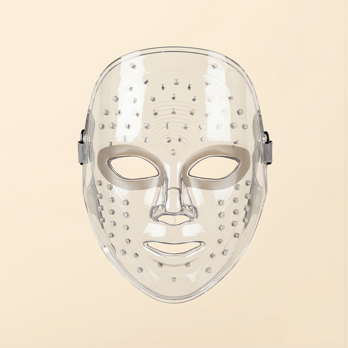 Clear plastic packaging for the LED facial rejuvenation device