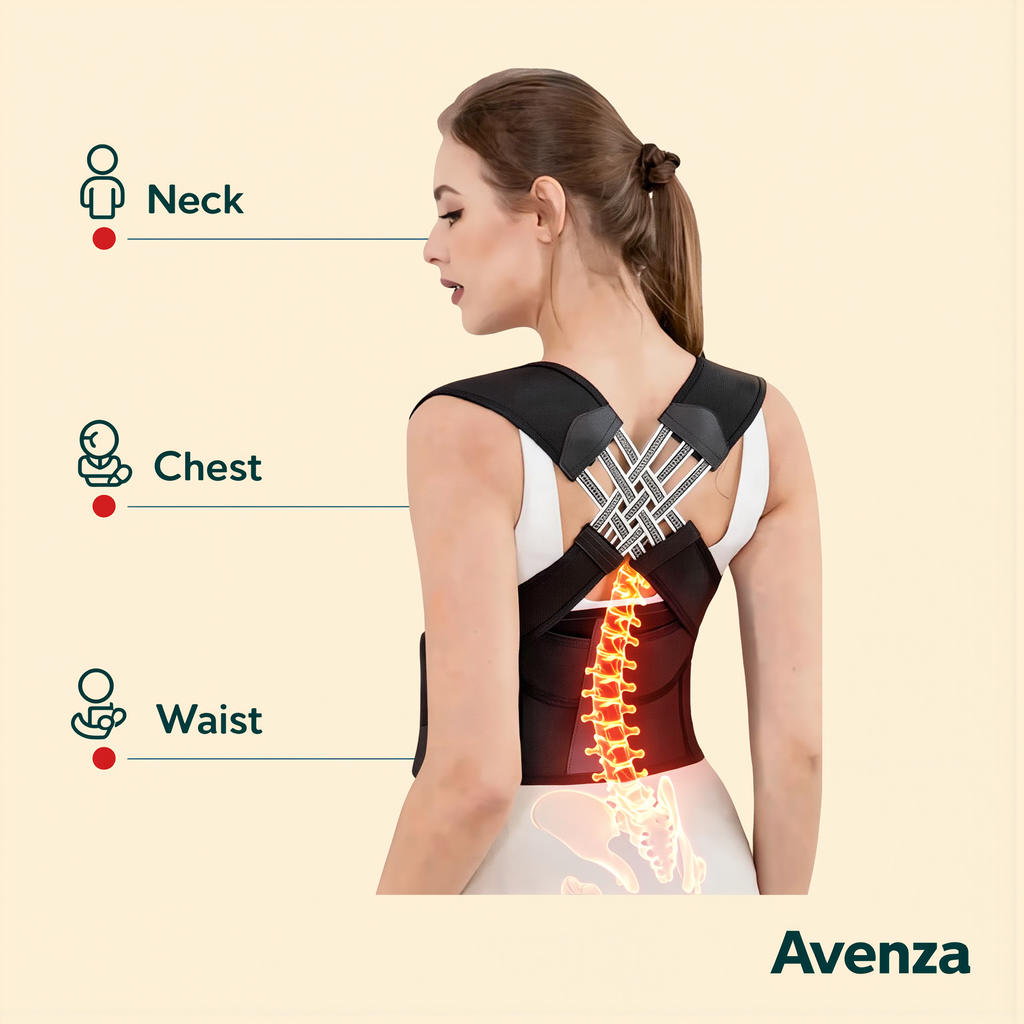 Back view close-up of the posture band's adjustable straps