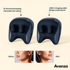 Clean infographic showing the shiatsu pillow's kneading nodes and heat function