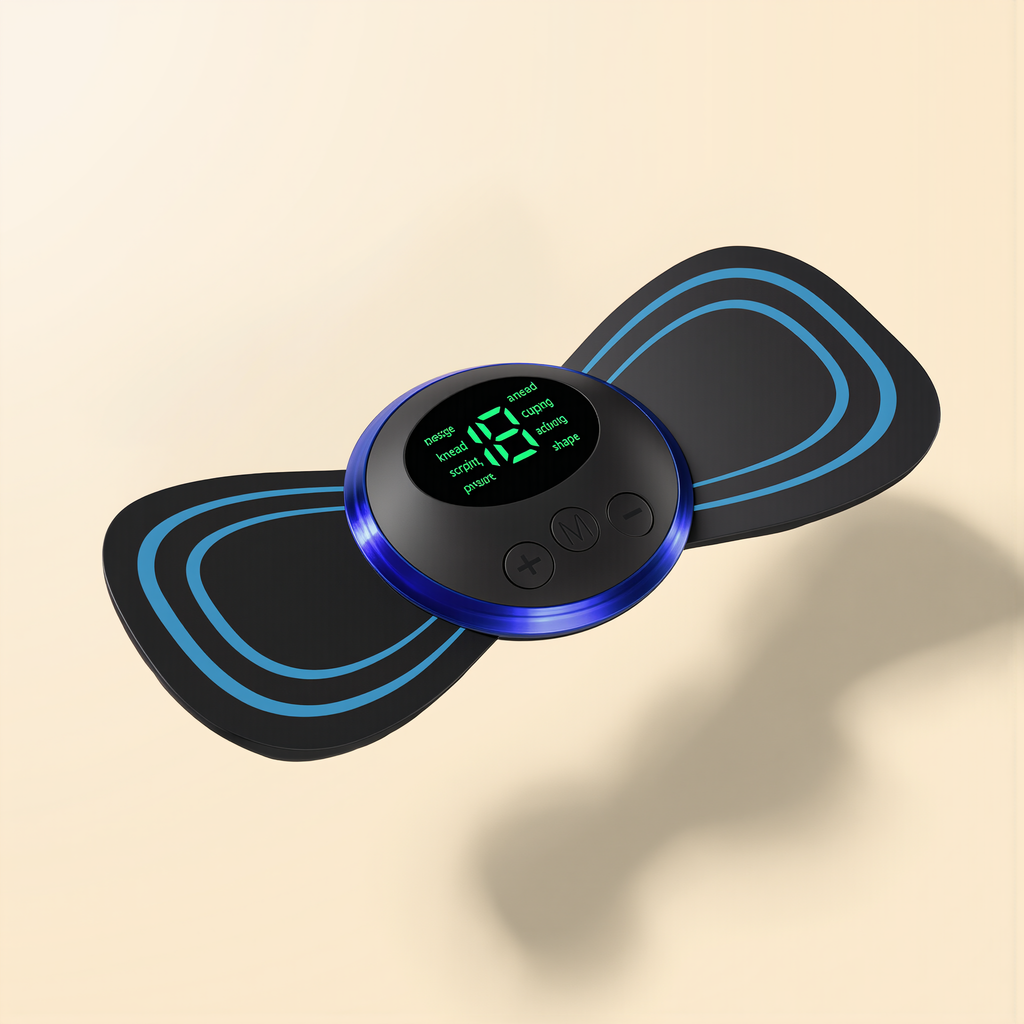 Person using the RelaxWave EMS massager on their shoulder
