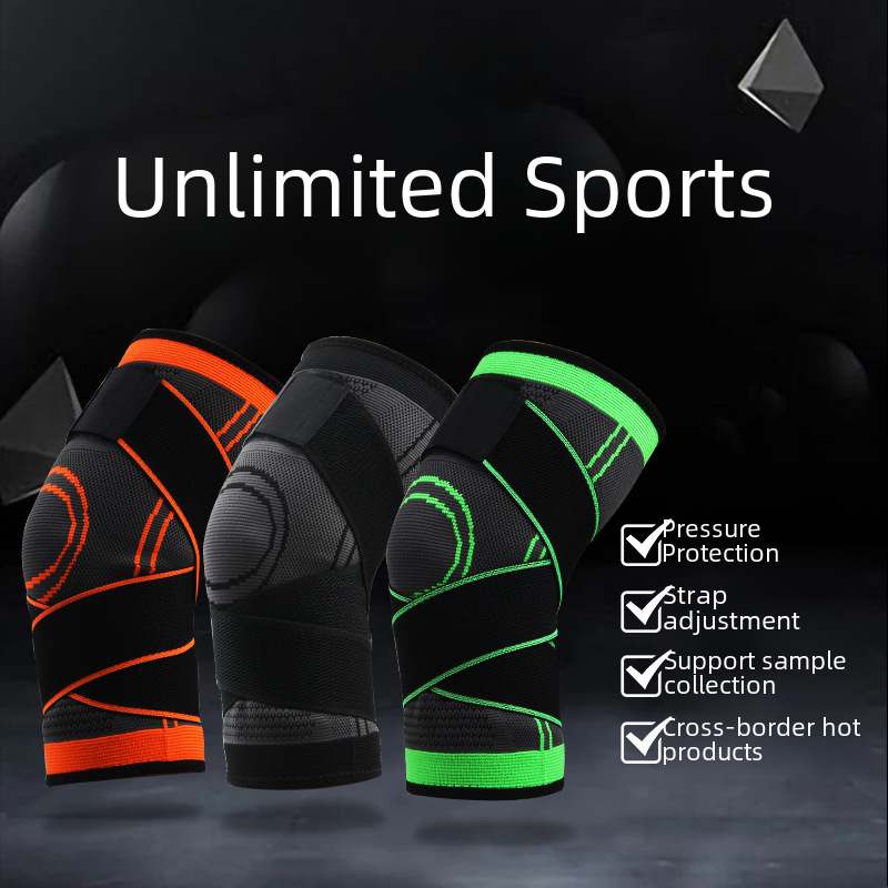 Knee brace graduated compression showing joint stabilization for active use